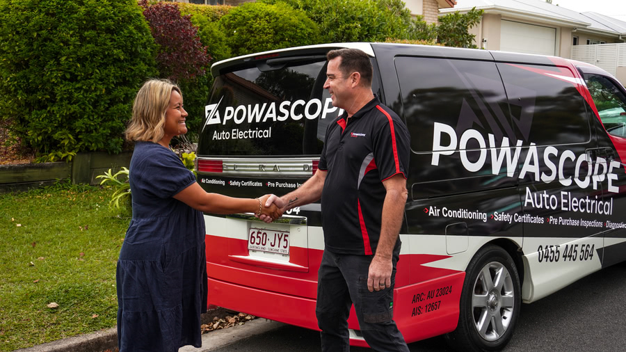 Peter shaking hand with client